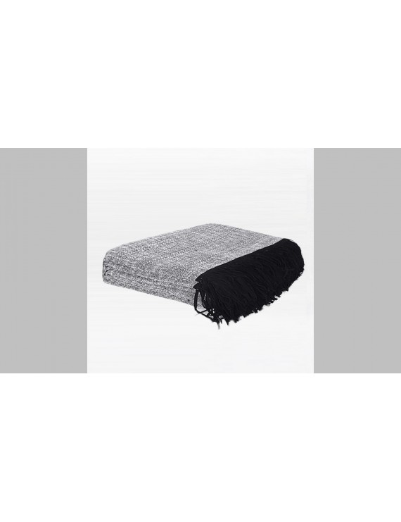 BL-003 Blanket with Black Tassel (Grey)